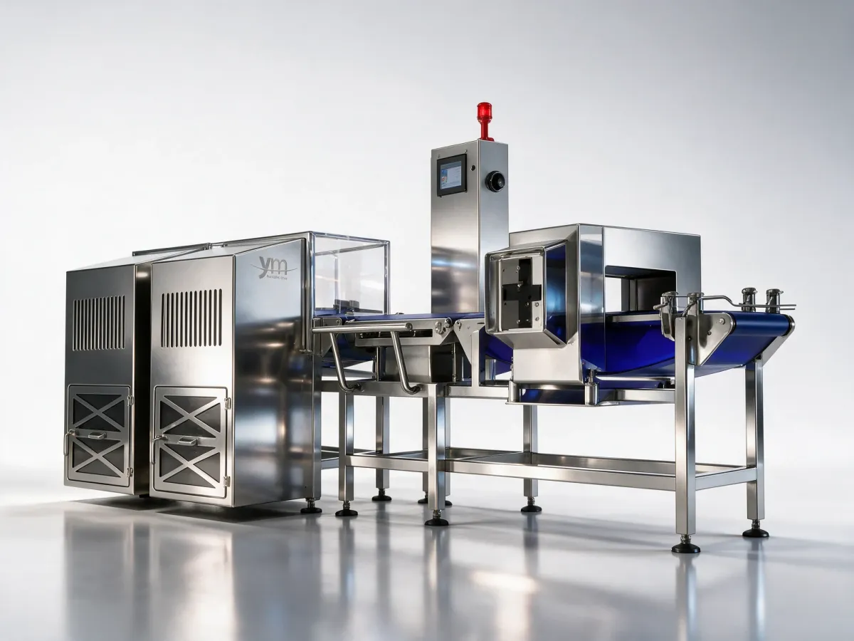 Combi metal detector and checkweigher