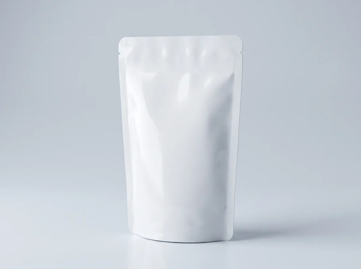 Saco doypack branco sem zipper com soldadura superior