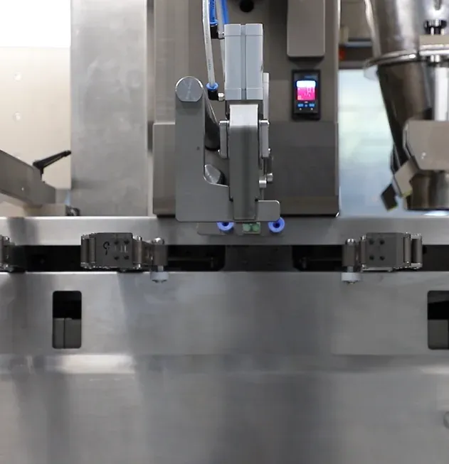 Pouch holding station with sensor