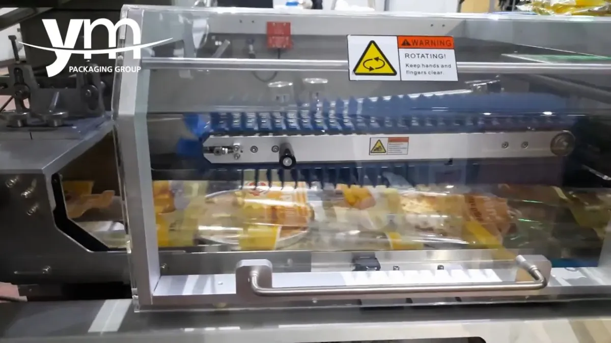 Sellado transversal bajo la protección transparente, con bolsas de pizza