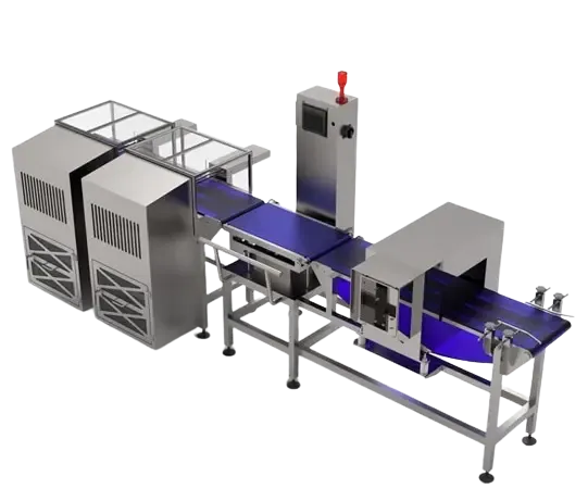 máquina combinada de controlo de metais e peso
