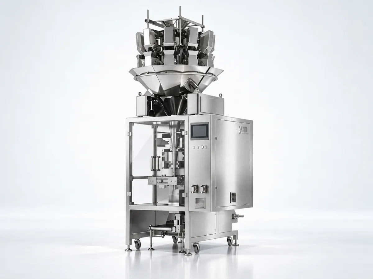 YM Packaging compact VC vertical packaging machine for small packing rooms